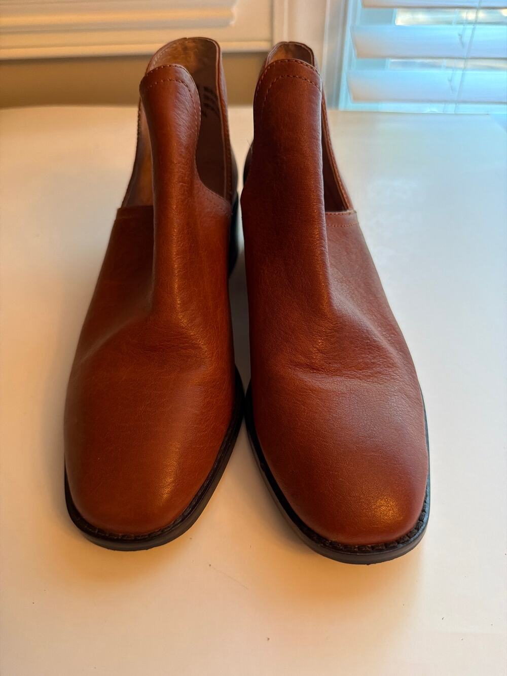 Seychelles Cognac Leather Side-Cut Ankle Booties Size 6.5